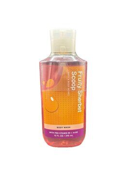 Bath & Body Works Fruity Sherbet Scoop Body Wash Shower Gel 10 oz Orange Rainbow